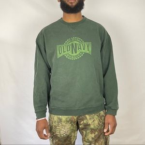 Retro Old Navy Green Logo Sweatshirt